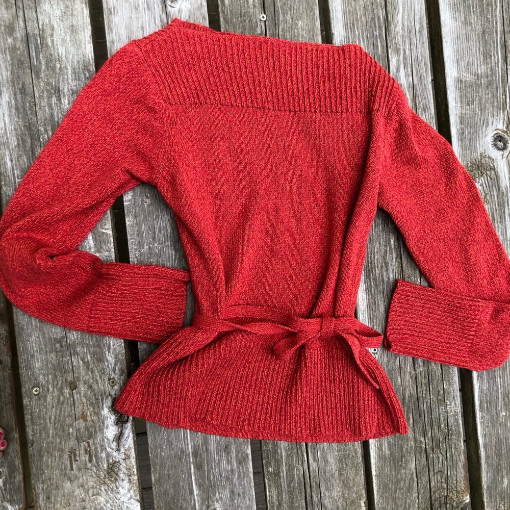 Anthro knitted sweater with belted tie
